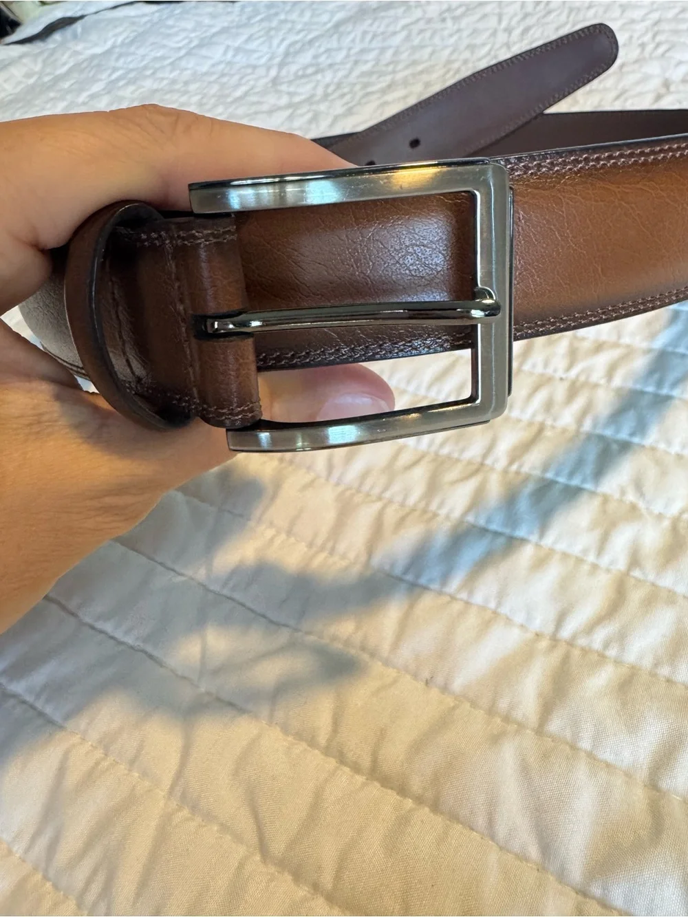 Roundtree & Yorke Brown Leather Belt Size 46 NWT